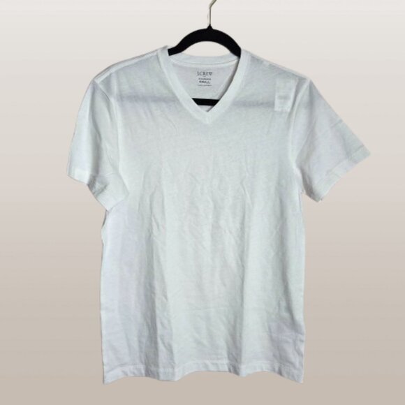 NWT J. Crew Men's Slim-Washed Small White V-Neck Tee - Picture 2 of 6